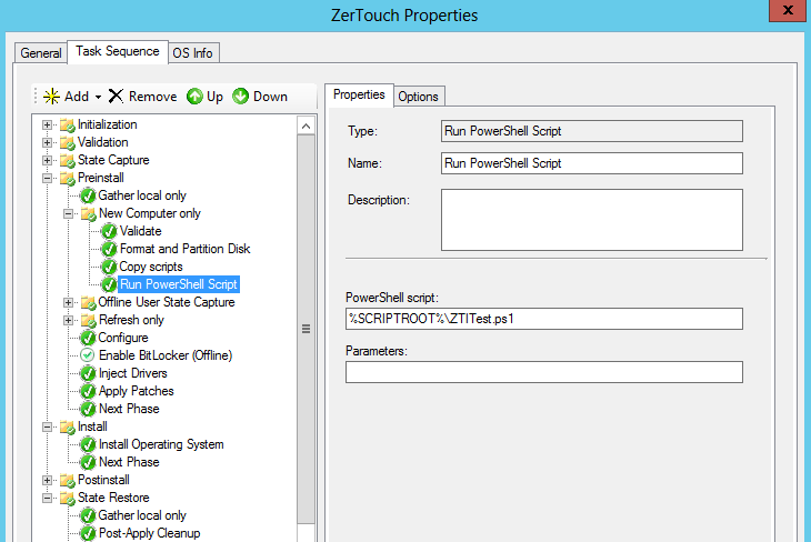 MDT: Running a single PowerShell Cmdlet from a Task Sequence Step