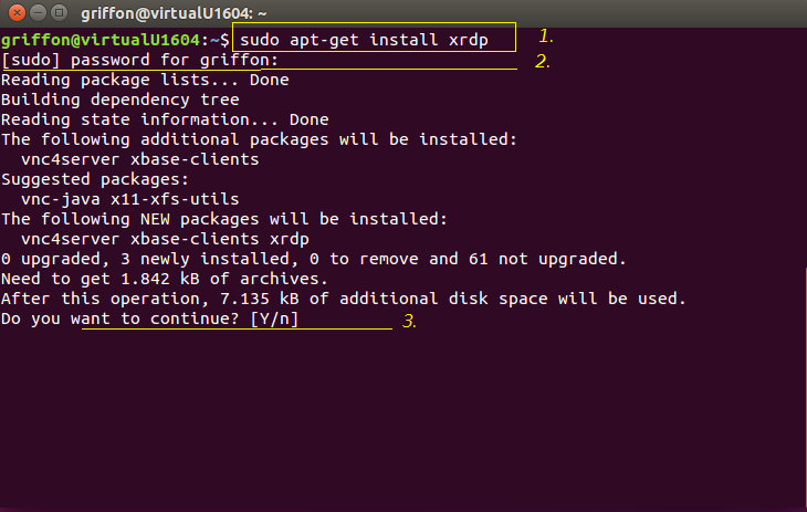 ubuntu remote desktop server 16.04 command line