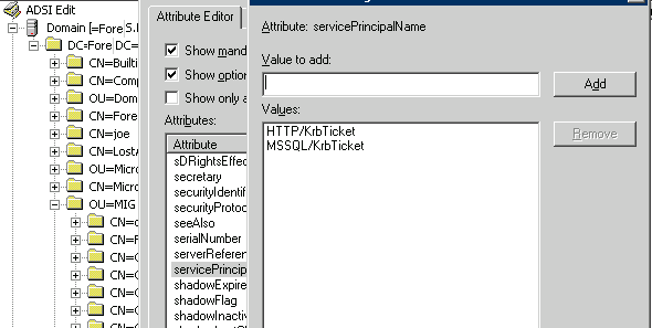 Register a Service Principal Name for Kerberos Connections