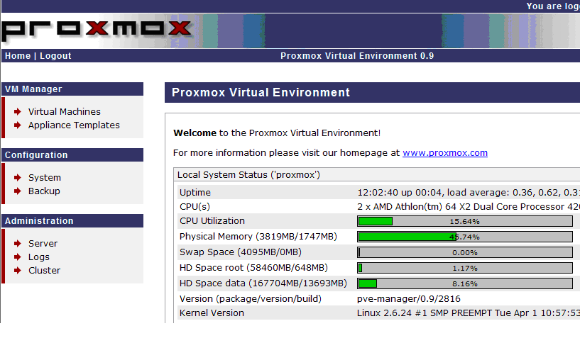 Proxmox Web Interface Port