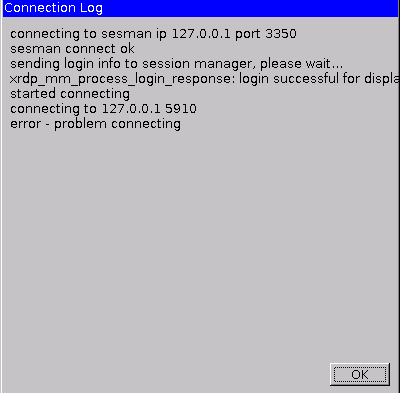 xrdp error problem connecting mint